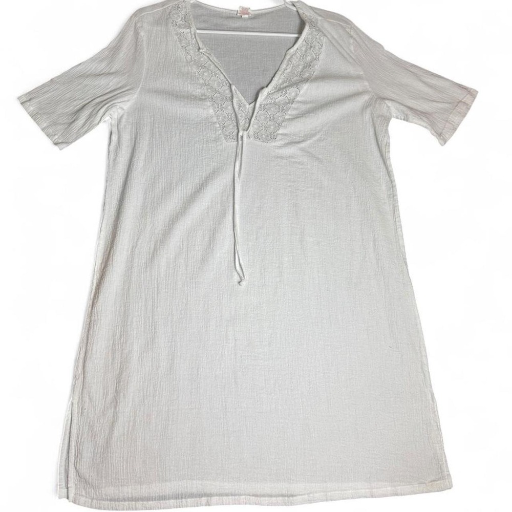 Y2K Merona White Cotton Coverup Dress